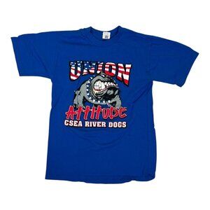 Vintage Y2K Union Shirt CSEA River Dogs Size Medium California School Employees